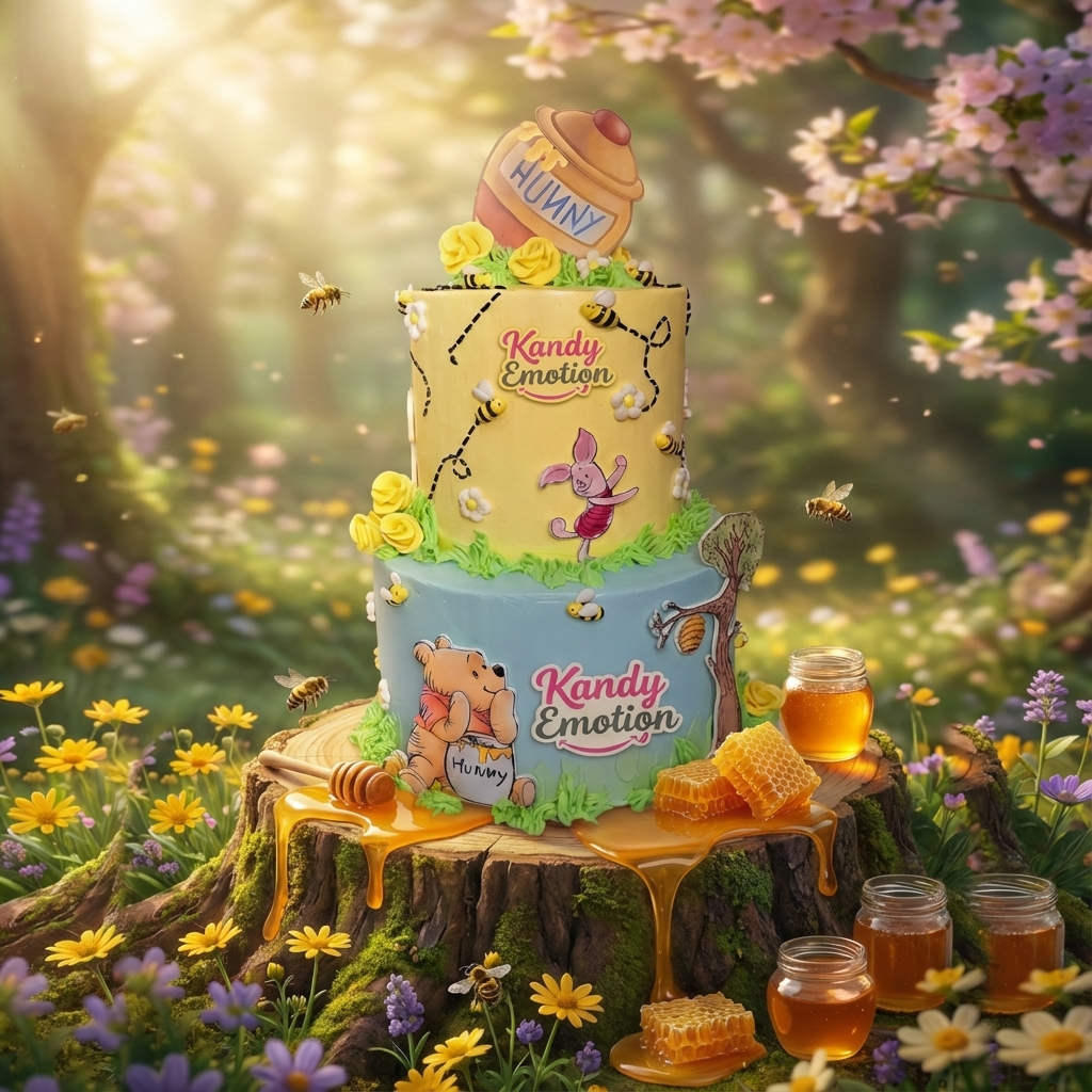 Bosque de los Cien Acres: Ternura en dos niveles con Winnie y detalles de miel derramada.